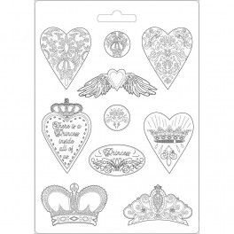 Molde Hearts and Crowns A4 - Stamperia