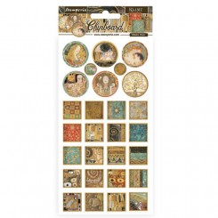 Chipboard Klimt Squares and Rounds de Sara Alcobendas-Stamperia