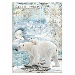 Papel Arroz A4 Artic World  Polo Bears-- Stamperia