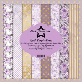 Pad papeles Gold Purple Roses-Paper Favourites